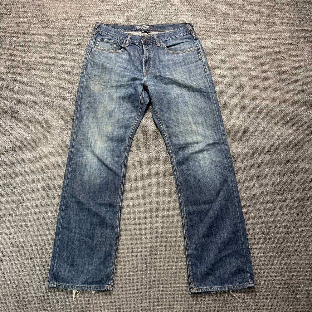 Silver Jeans Co Straight Leg Mens 34x32 Blue Medium Wash Distressed Y2K Denim